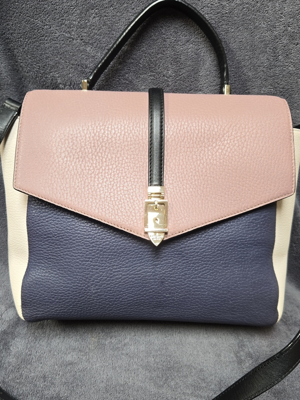 Kate Spade Mauve and Blue Colorblock Top-Handle Crossbody Bag